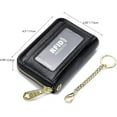 thumbnail image 2 of Wear-Resistant Faux Leather Rfid Credit Card Wallet, Multi-Slots Card Organizer With Removable Keychain, Genuine Leather Zipper Card Case, Clear Id Window, Privacy Protection,, 2 of 6