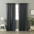 thumbnail image 1 of Quality Home Linen Print Room Darkening Curtains - Charcoal - 52" x 96" (Set of 2 Panels), 1 of 3