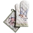 thumbnail image 1 of Flying Birds 100% Cotton Set of Oven Mitt (7.5 Inch by 13 Inch) and Pot Holder (8 Inch by 8 Inch) for BBQ | Cooking | Baking | Grilling | Microwave | Spring/Summer, 1 of 8