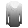 thumbnail image 5 of ShiShine Womens Eyelets Hoodies Loose Button Up V Neck Long Sleeve Sweatshirts Fall Casual Gradient Pullover Tops, 5 of 5