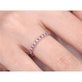 thumbnail image 6 of HeartsAndYou 1.1ct Natural Pink Sapphire Diamond Wed Band Half Eternity 14k SOLID White Gold, 6 of 9