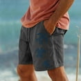 thumbnail image 2 of Shorts for Men Resort 3D Printed Shorts Elastic Waist Drawstring Boxer Shorts Dark Gray L, 2 of 6