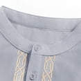 thumbnail image 7 of Men's Linen Kaftan Button Down Casual Shirt, Long Sleeve, Gown Style, Embroidery Design, for Casual and Holiday Wear, 7 of 7