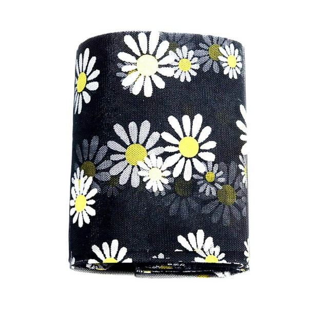 Tela de encaje con flores de 5 m, costura de tul, apliques, lazos para el pelo, embalaje de regalo Negro
