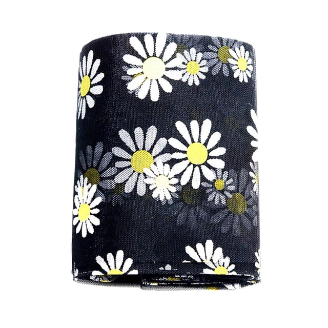 Tela de tul con flores - 5mx10cm, tela de tul tela decorativa, red de tul, Negro