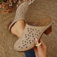 thumbnail image 2 of Women's Perforated Block Heel Mule Slippers Closed Toe Casual Summer Shoes Thick Platform Slippers for Outdoor Walking Available in Multiple Colors, 2 of 8