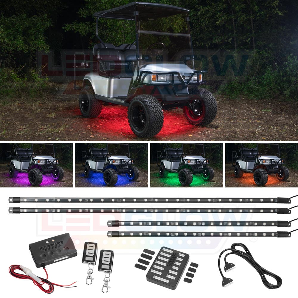 LEDGlow 4pc Million Color SMD LED Golf Cart Underbody Lighting Kit