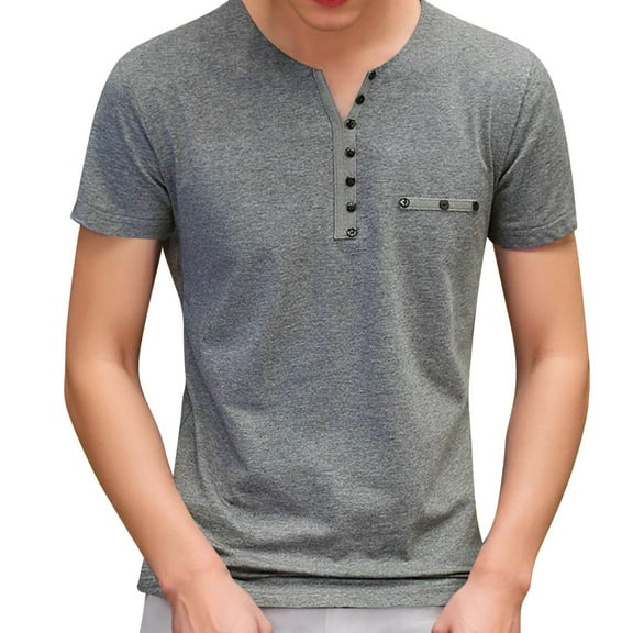 Men's Casual T-Shirts for Daily Wear Short Sleeve Comfortable Tops Lightweight Summer Classic Fit Fashion - for Relaxation and Outings Mens T-Shirts Medium Cotton V Neck 6x T Shirts Big and Tall