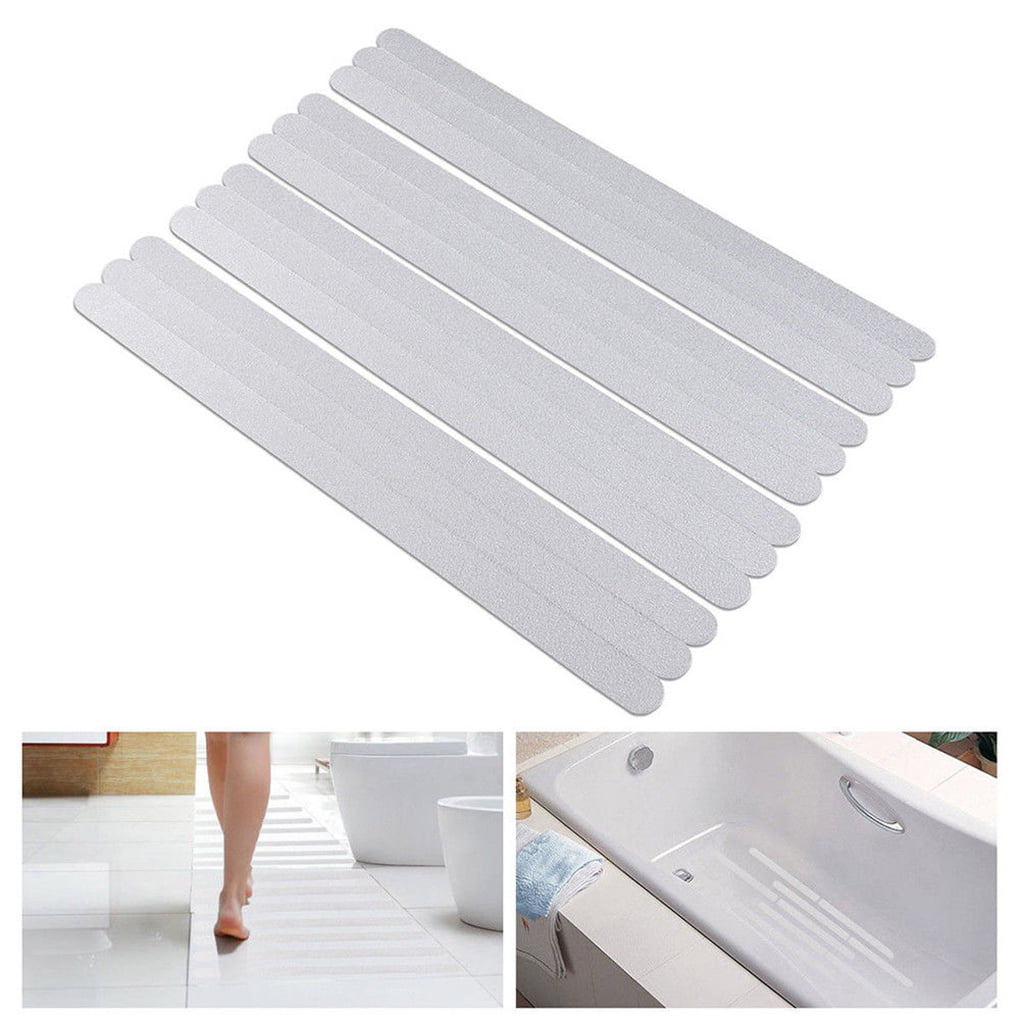 2x20cm 6/12/18/24 Pcs Kitchen Bathroom Accessories Bathtubs Bath Mats Anti-Slip Strips Bath Safety Strips Transparent Shower Stickers 12Pcs 
