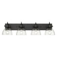 thumbnail image 3 of Yep by Golden Lighting Hines 4-light Vanity in Matte Black and Seeded Glass, 3 of 6