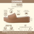 thumbnail image 3 of Cushionaire Kudos Platform Womens Sandals – Comfortable Open Toe Slip On Flat Slides, Casual Summer Sandals for Women, 3 of 32