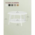thumbnail image 5 of Snow White 2 - Tier Round Coffee Table with Storage - 31.5 x 17.7 Inches, Easy to Assemble for Living Room, 5 of 6