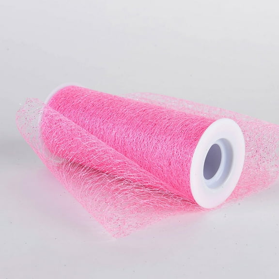6 x 10 Yd Glitter Sisal Mesh Roll - Light Pink