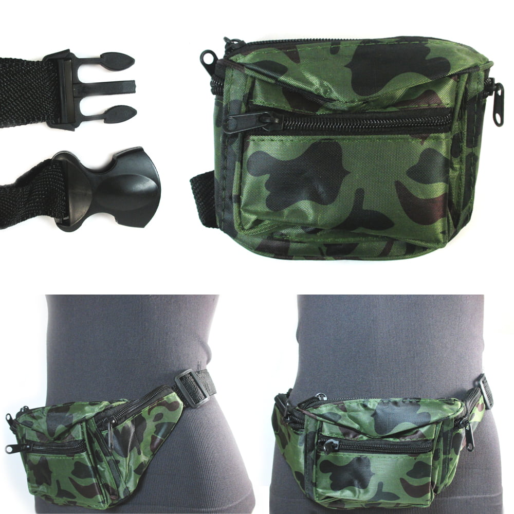 Bum Bag,Camo Bumbag Camouflage Belt Bag Waist Bag Fanny Pack Fabric Nylon  Money Belt for Men Boys Running Hiking Travel Sports 13.65*4.68 Inch