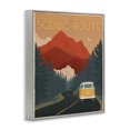 thumbnail image 2 of Take the Scenic Route Phrase Retro Mountain Travel Gray Framed Giclee Art, 16 x 20, 2 of 7