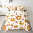 thumbnail image 2 of Manfei Fall Harvest Pumpkin Bedding Comforter Set 7 Pieces, Wild Mushroom Plant Queen Bedding Sets, Botanical Leaf Queen Sheet Sets, Lightweight Room Decor, 2 of 8