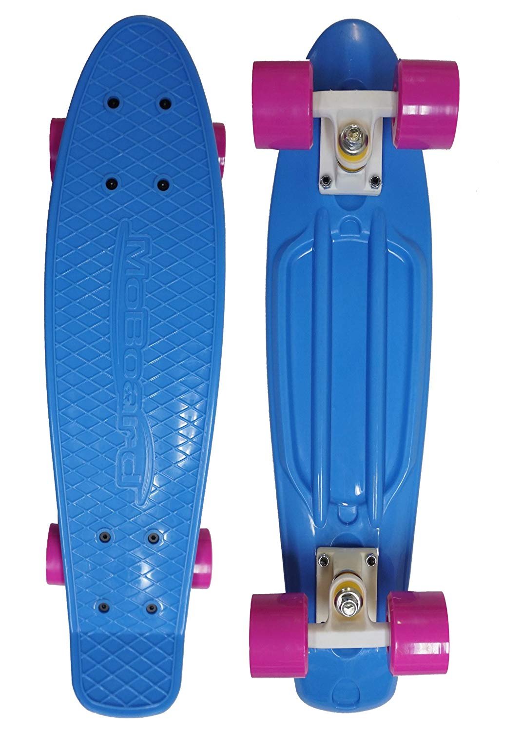 MoBoard 22" Vintage Style Graphic Complete Skateboard, Light Blue