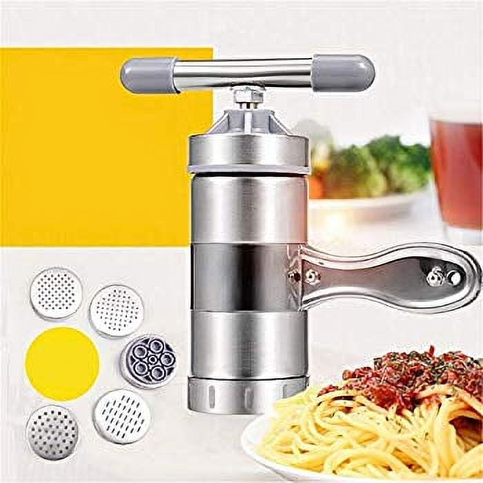 Manual Kitchen Pasta Noodle Maker Spaghetti Machine Noodle Press with 5  Molds