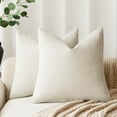 thumbnail image 1 of Zahazoho Paquete de 2 Fundas de Almohada Decorativas de Textura Suave para Sofá, 18x18 Pulgadas, Blanco, 1 of 7