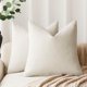 thumbnail image 1 of Zahazoho Paquete de 2 Fundas de Almohada Decorativas de Textura Suave para Sofá, 18x18 Pulgadas, Blanco, 1 of 7
