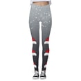 thumbnail image 2 of Gibobby Leggings para mujer Leggings de yoga ajustados con estampado navideño degradado para mujer, levantamiento de cadera, fitness,(Gris,XG), 2 of 5