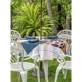 thumbnail image 2 of Easter Gnomes Outdoor Tablecloth - 54 Inch Round Dining Table Cover, Eggs Rabbit Spring Daisy Floral Colorful Stripes Waterproof Outdoor Table Cloth with Umbrella Hole & Zipper for Picnic/Patio/Party, 2 of 7