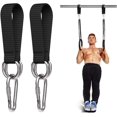 thumbnail image 1 of 2 x Fixation de Swing - Support de hamac - Chaise suspendue - Corde de chaise suspendue - 28 cm - avec 2 mousquetons et 2 anneaux en D, 1 of 5