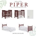 Dream On Me Piper 4in1 Convertible Mini Crib, Cherry