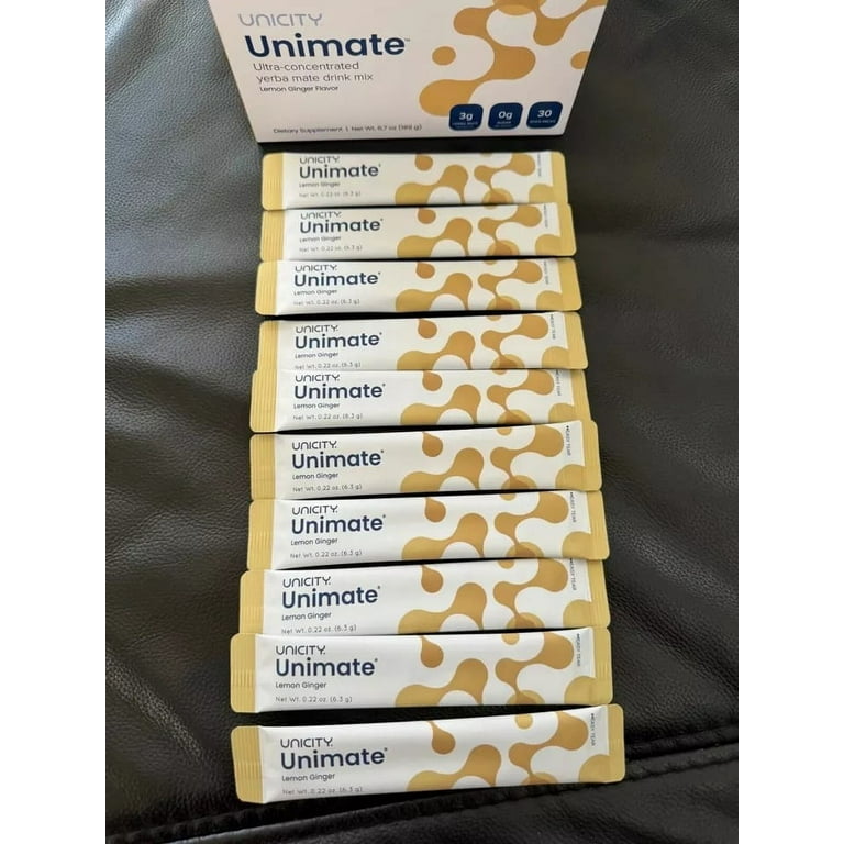 Unicity Unimate Lemon Ginger Drink, Pack of 2 (10 Sachets Each