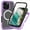 Purple, variant on ELEHOLD Clear Case for iPhone 14 Plus, Hard PC Back 3in1 Shockproof Rugged Magnetic Case with Screen Protector,Black