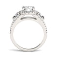 thumbnail image 3 of Charles & Colvard 14K White Gold Moissanite 7.5mm Round Split Shank Halo Engagement Ring-Size 8 2.50cttw DEW, 3 of 9