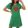 thumbnail image 1 of Vêtement de Nuit d'Halloween pour Femme, Nuisette à Manches Courtes Grande Taille avec Encolure Ronde et Imprimé sur la Poitrine, Tissu en Polyester Doux pour un Port Confortable à la Maison et en Détente, 1 of 3
