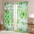 thumbnail image 2 of Erosebridal Green Butterfly Curtains for Living Room (52x84), Inspirational Quotes 30%-50% Blackout Curtains Set of 2, Rose Floral Decor, 2 of 5