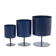 thumbnail image 6 of DecMode 14", 12", 10"H Blue Metal Planter (3 Count), 6 of 8