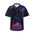 thumbnail image 1 of Balery Galactic Wolf Stare Camisas hawaianas de manga corta para hombre, camisas playeras de corte holgado, camisas de vacaciones con botones,Small, 1 of 7