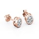 thumbnail image 3 of JeenMata Pendientes con Solitario de Moissanita Ovalada de 1 Quilate Engastado en Bisel y Baño de Oro Rosa de 18 K sobre Plata, 3 of 4