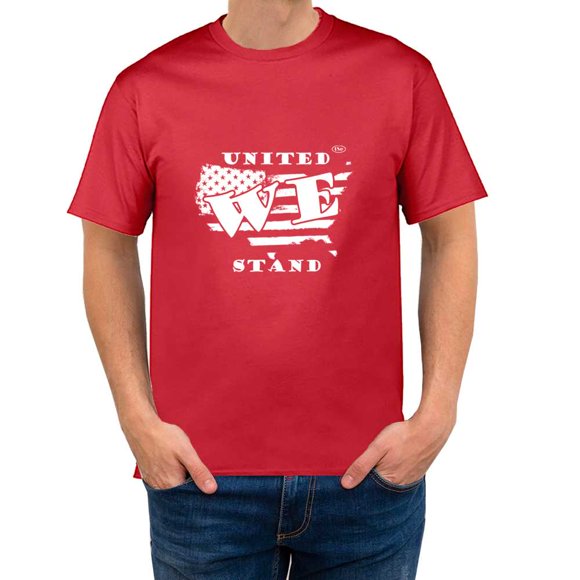 The Season Essentials All States Collection “United We Stand” 100% Cotton Unisex T-shirt Graphic Tee, Red/White, Small