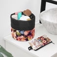 thumbnail image 6 of PhooArto Large Barrel Drawstring Makeup Bag, Musical with Melody and Flower Travel Cosmetic Bag Portable Make Up Organizer Bag, 6 of 6