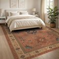 thumbnail image 3 of ODIKA 8'x10' Navy Terracotta Tribal Pattern Decor Washable Area Rug Intricate Geometric Design with Floral Accents Durable, Non-Slip for Living Room, Under Sectional, Family, 3 of 7