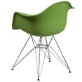 thumbnail image 5 of Emma + Oliver Green Plastic Chair with Arms and Chrome Base, 5 of 7