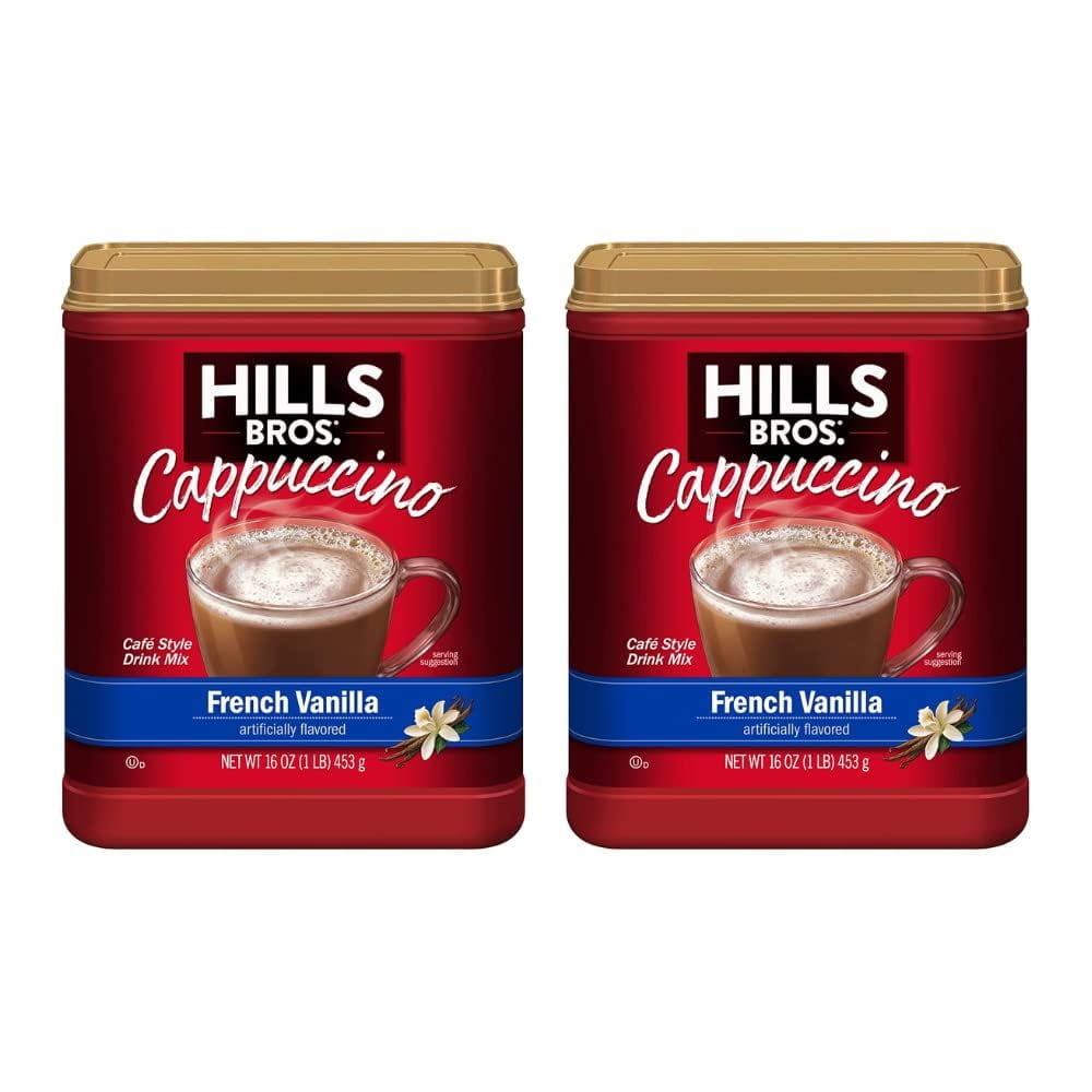 Hills Bros Instant Cappuccino Mix Variety Pack with French Vanilla