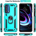 thumbnail image 5 of REQO Compatible with Motorola Moto Edge 2021 Case, Moto Edge 5G UW Case with HD Screen Protectors, Military-Grade Metal Ring Kickstand 15ft Drop Tested Shockproof Cover Case, Teal, 5 of 7