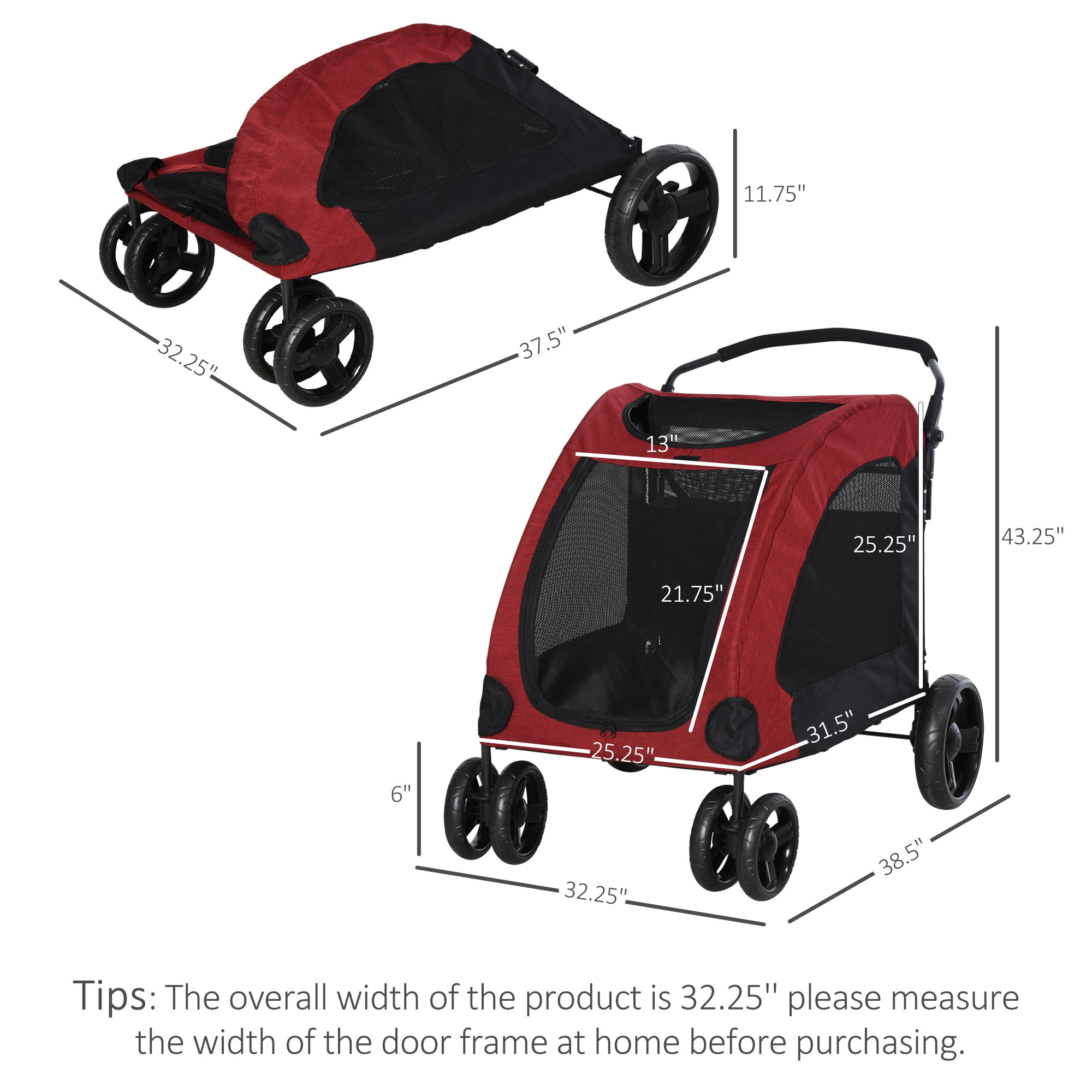 pawhut pet stroller