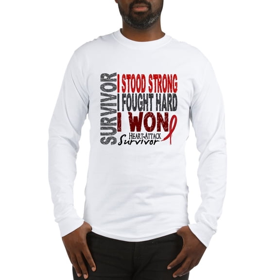 CafePress - Survivor 4 Heart Attack Shirts And Gifts Long Slee - Unisex Cotton Long Sleeve T-Shirt