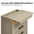 thumbnail image 2 of Modern Storage End Tables with Hidden Drawer Charging Station Side End Tables Set of 2 for Living Room Oak, 2 of 5
