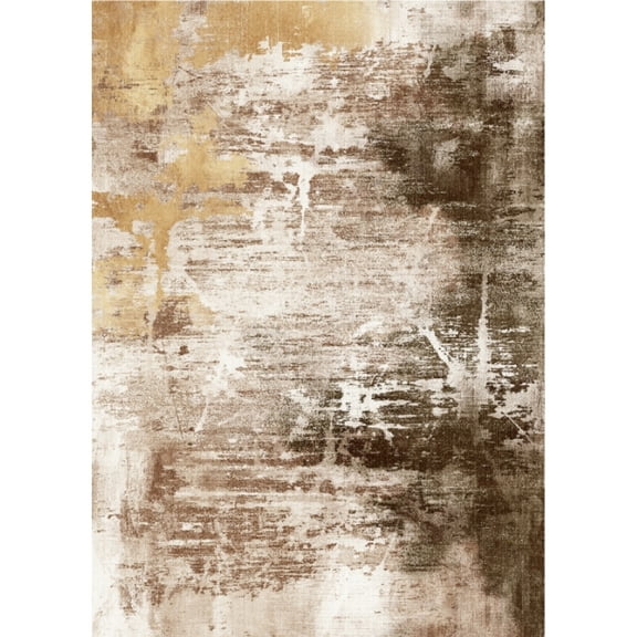 Yesfashion Carpets Area Rugs Washable 1150Gsm Velvet Pearl Velvet Washed Back Folding Simulation Printed Carpet Xm-Abstract-Glorious Years Brown tone 9*12ft