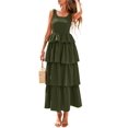 thumbnail image 1 of Vestido PRETTYGARDEN para mujer 2025, verano, sin mangas, color verde militar, 1 of 9