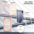 thumbnail image 7 of Dteck Case for Samsung Galaxy Tab A9+/ A9 Plus Case 11 Inch with Hand Strap Kickstand/Shoulder Strap,Sturdy Shockproof Galaxy A9 Plus Tablet Case 2023 SM-X210/X216/X218,Rosegold+Beige, 7 of 7
