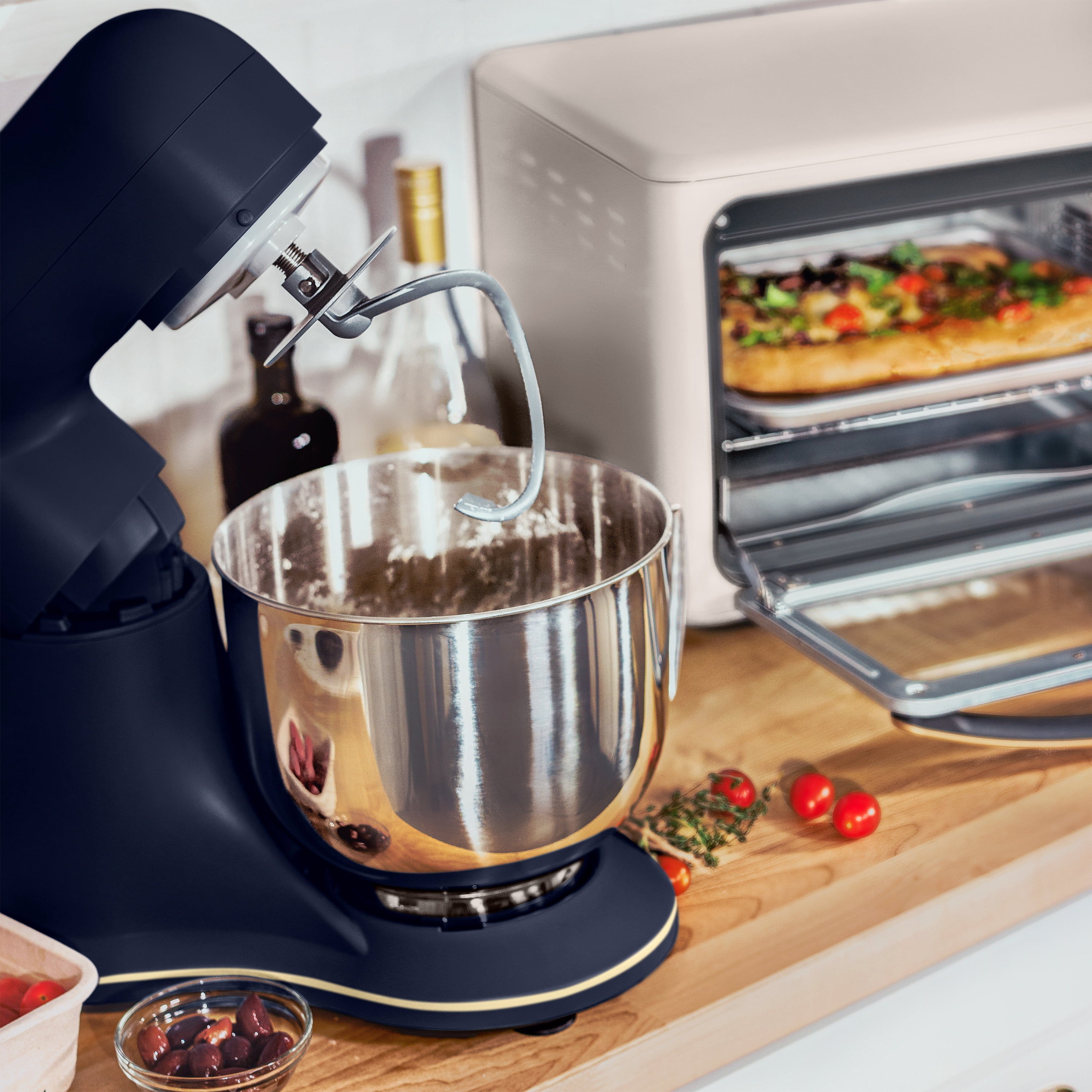 Beautiful 5.3 Qt Tilt-Head Stand Mixer with Flat Beater, Dough Hook & Balloon Whisk, Starry Night and Buttercream by Drew Barrymore