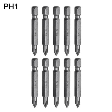 

10PCS Magnetic 50mm Cross Screwdriver Bits PH0 PH1 PH2 PH3 1/4inch Hex Shank